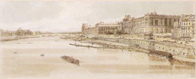 Ansicht des Louvre und der Pont des Tuileries von der Pont Neuf, ca. 1801 von Thomas Girtin